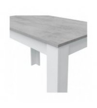 FOTAB - Table à manger extensible L140-190 cm - Blanc-béton