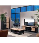 ISLAND - Meuble TV 170 cm en pin massif 2 portes 2 niches